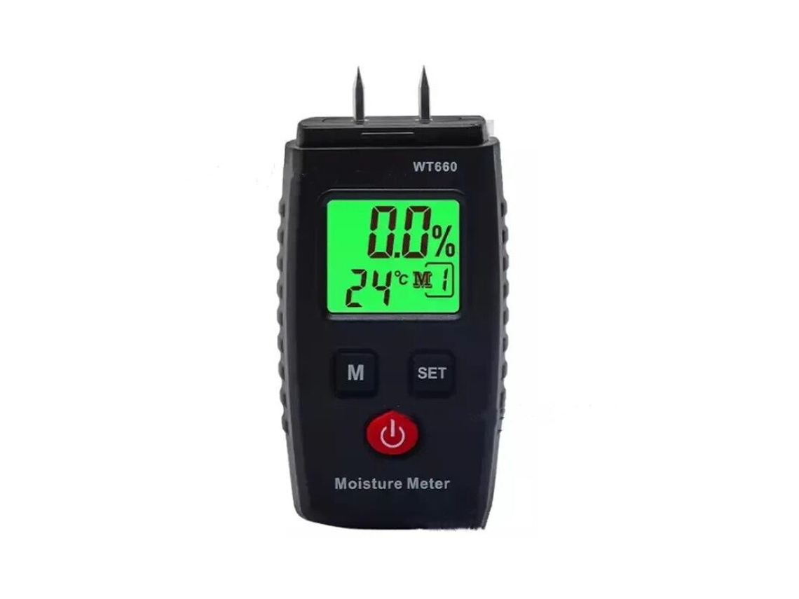 Medidor De Umidade, Detector De Umidade Tipo Pino Com 3 Modos, Display Lcd Com Luz De Fundo Verde