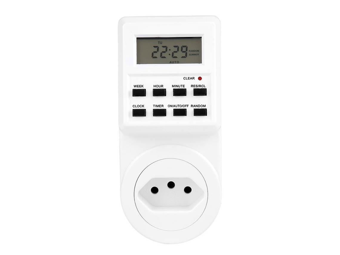 Timer Programável Semanal Digital com Tomada Elétrica S/MARCA