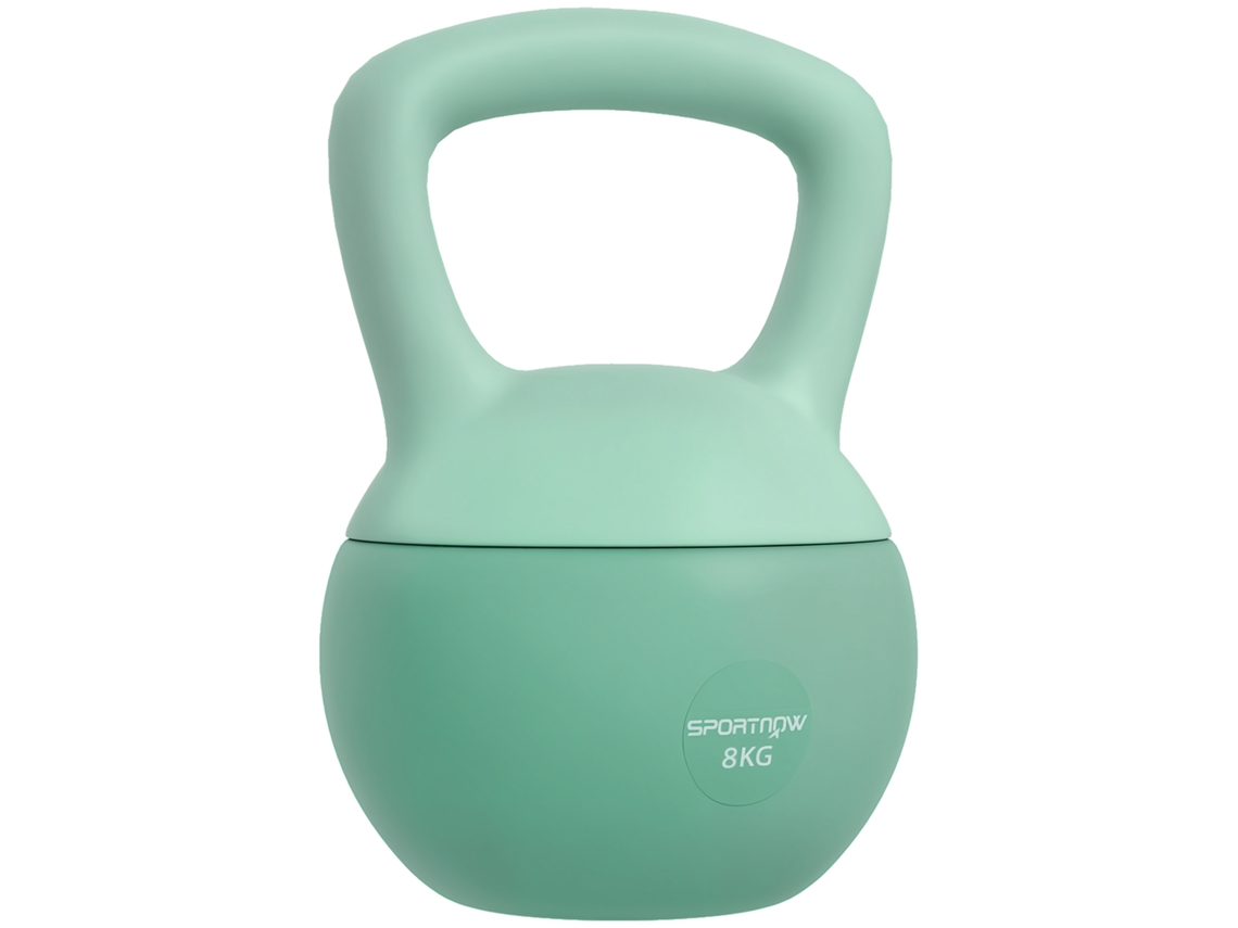 Kettlebell de 8 kg pré-embalado, haltere russo com superfície metálica e antiderrapante para treino em casa, Ginásio 19x19x28 cm, verde.