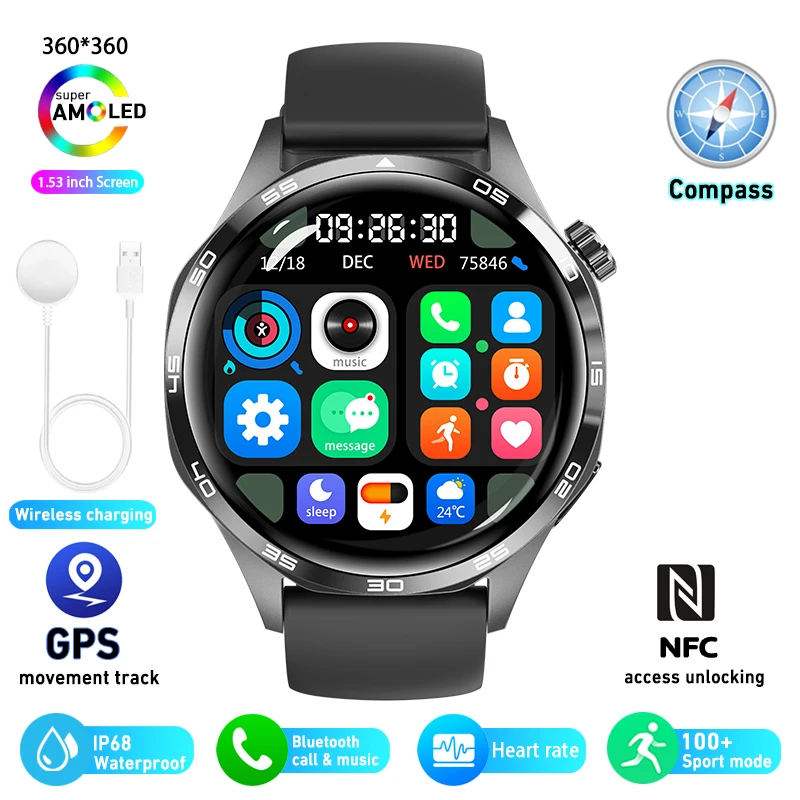 Smartwatch Watch 5 Pro com Gps, Nfc e Tela Amoled MDUG