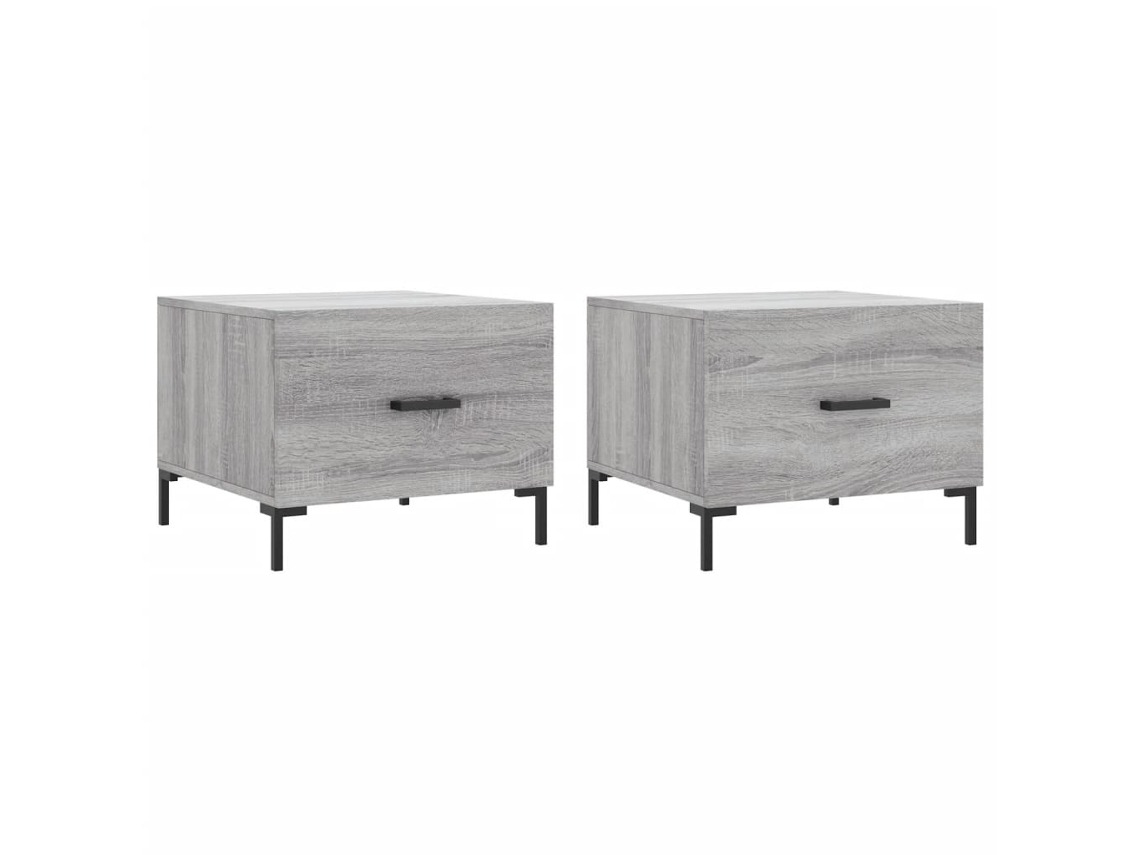 Conjunto de Mesas de Centro 2 Pcs Madeira Processada Sonoma Cinza MAISON EXCLUSIVE (50x50x40 cm)