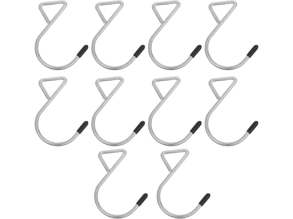 Conjunto De 10 Ganchos Triangulares De Metal Prateado Para Pendurar, Portáteis E