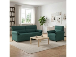 Vidaxl Conjunto De Sofás 2 Unid. Verde-escuro Tecido