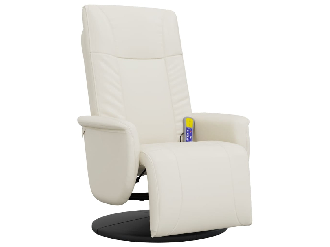 Massage Recliner Chair, Massage Recliner Chairs Vidaxl Creme Couro Artificial