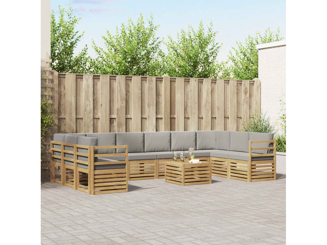 Vidaxl Conjunto De Sofás Para Exterior 11 Unid. Poliéster