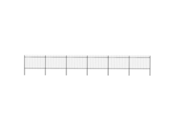 Vidaxl Cerca De Jardim Com Topo Em Forma De Lança Em Aço 1005x120 Cm, Preta
