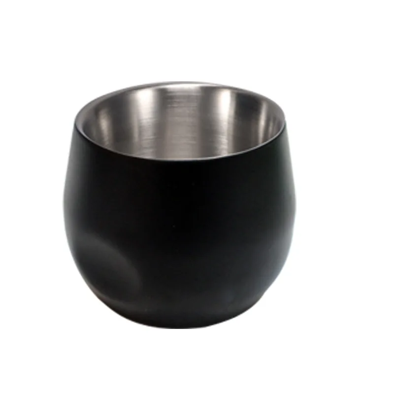 Xícara de Café Expresso , Aço Inoxidável 304 com Isolamento de Parede Dupla. MDUG (200 Ml, Preta)
