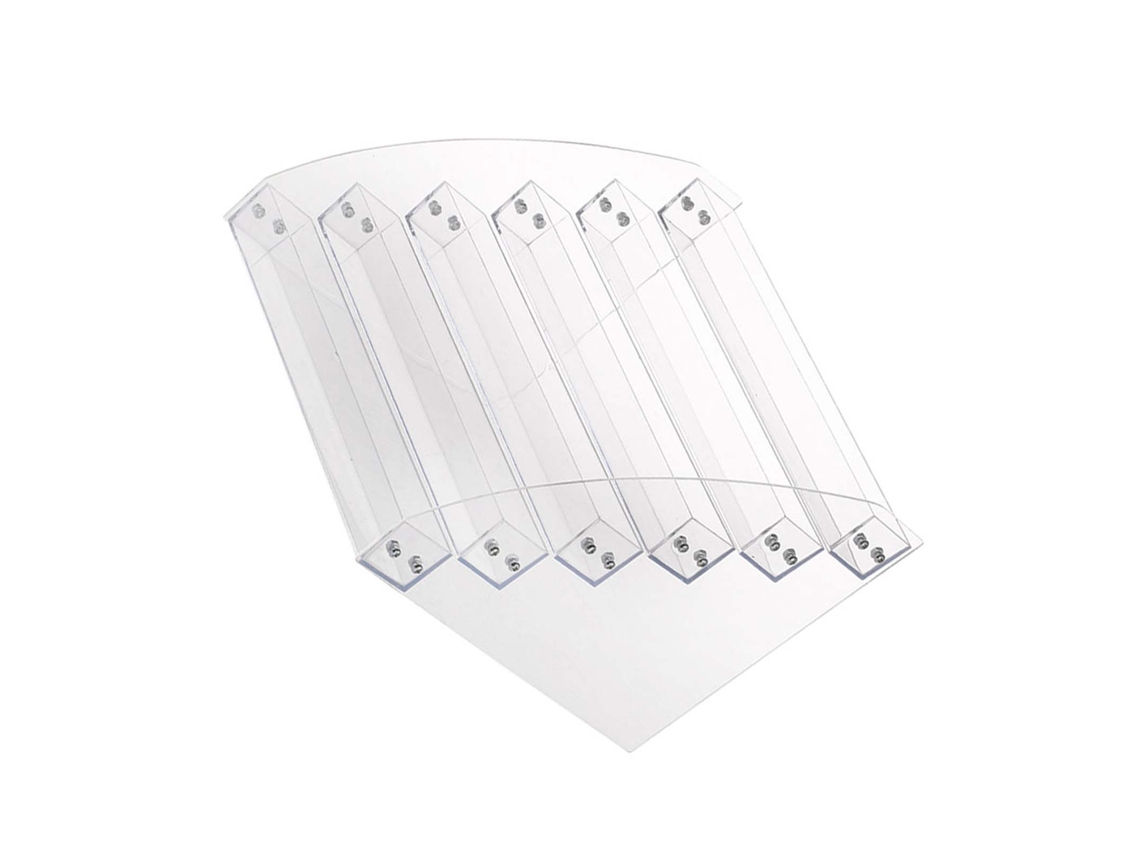 Organizador de esmaltes em acrílico transparente e resistente com seis camadas para maquiagem.