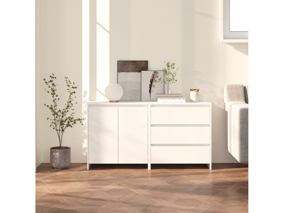 Aparadores 2 Pcs Madeira Processada Branco Dkd Home Decor