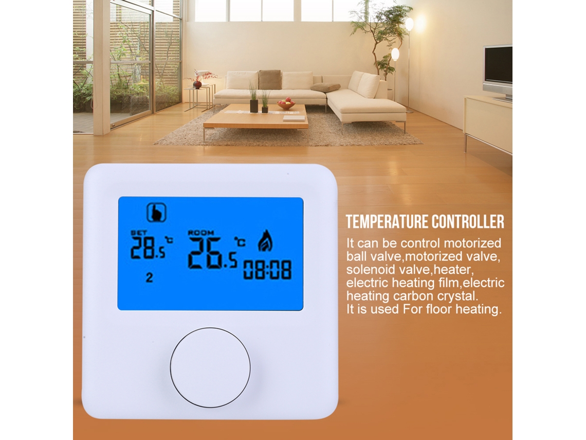 Termostato de Aquecimento Sem Fio Lcd Digital Programável
