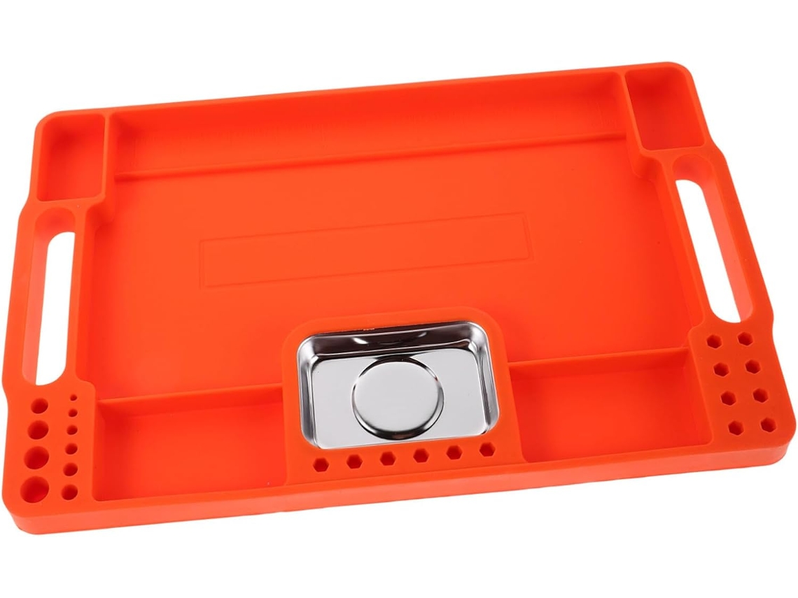 Organizador Flexível de Silicone com Bandeja de Aço Inoxidável Antiderrapante e Resistente a Altas Temperaturas. SFUSHOS