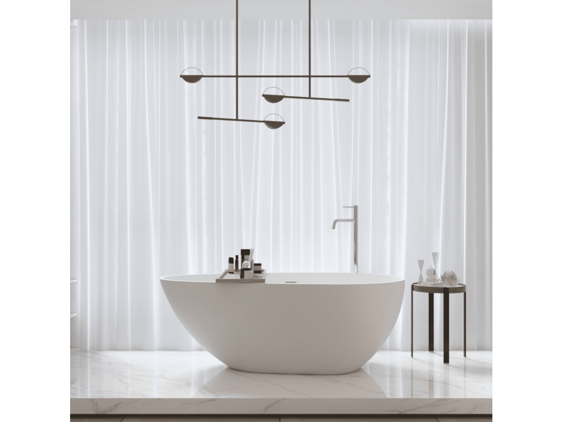 Banheira Autônoma Moderna Solid Surface Helsinki 150 Cm