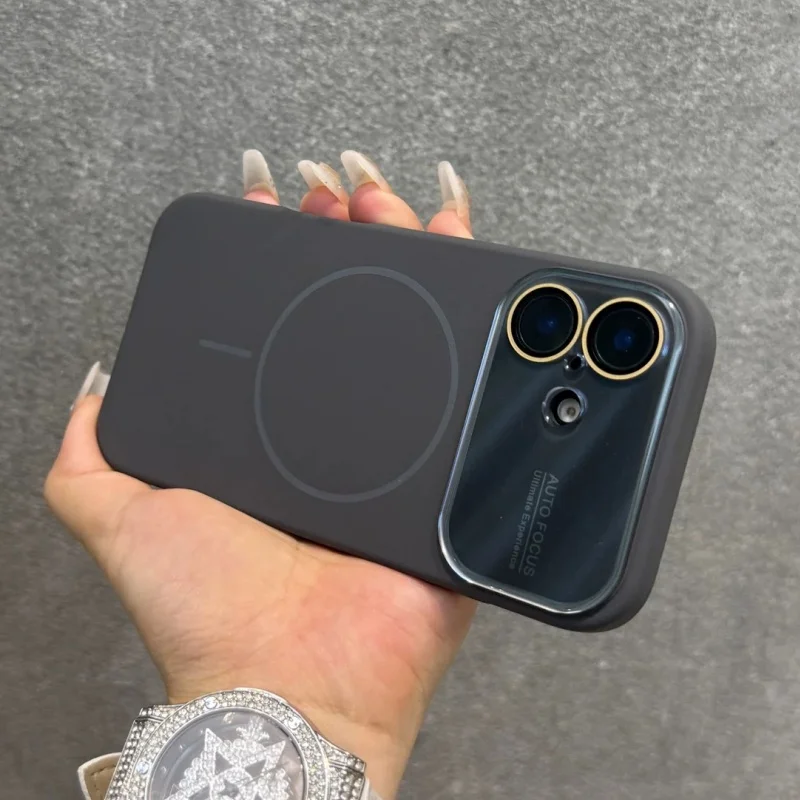 (preto 13) Capa Protetora Para Celular Com Lente De Cristal Líquido Em Silicone