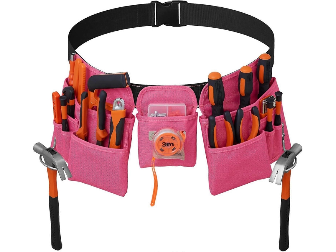 Cinto De Ferramentas Com 19 Bolsos, Cinto Prático Ajustável Para Bricolage, Bolsa De Ferramentas Para Homens, Rosa Brilvibera (aaa)