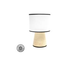 Camboja Candeeiro De Mesa 1xe27 Branco/natural 39x25x25cm Fabrilamp