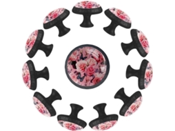 Puxadores Redondos Para Gavetas De Cômoda, Puxadores Para Armários De Cozinha, 12 Peças, Borboleta, Flor E Rosa