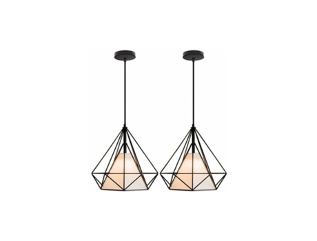 Lustre vintage, estilo industrial, com cabo ajustável, 2 peças