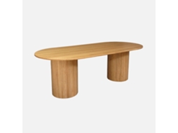 Mesa De Jantar Oval Em Madeira De Seringueira Para 8 Lugares, Natural Sweeek
