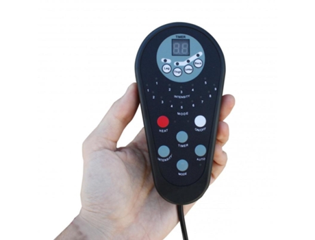 Sofá Cama Ecode com Otomano Praticável. Couro Sintético 9 Programas de Massagem e 5 Níveis de Intensidade Preto