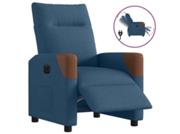 Poltrona reclinável elétrica VIDAXL Azul Tecido