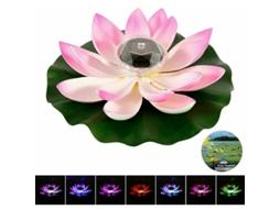 Luz Noturna Flutuante de Led Solar em Formato Flor Lótus para Lago Ou Piscina BRILVIBERA