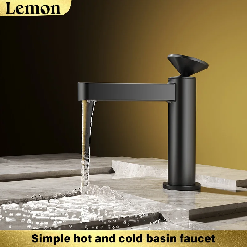 Torneira Para Lavatório De Banheiro (em Aço Inoxidável Cinza-chumbo) Para Água Quente E Fria.