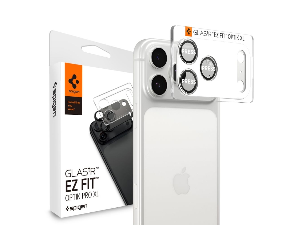 Película Protetora Spigen Camera Pro Xl Glass.tr Ez Fit Para Iphone 17 Pro, Cor Prata.