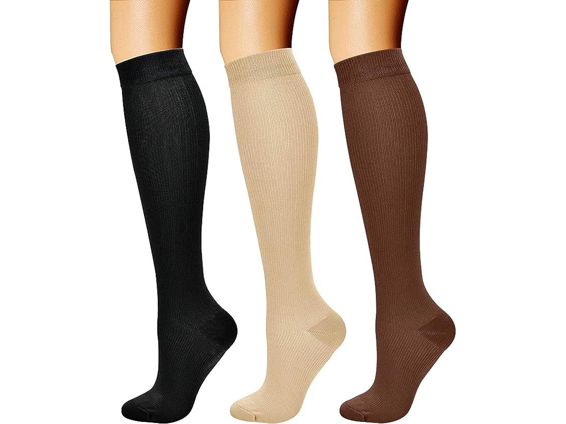 Meias De Compressão Pack 3 Pares S/m Digitallab Para Homens E Mulheres, Suporte Circulatório Para Atividades Físicas, Corrida, Ciclismo