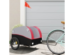 Vidaxl Reboque Para Bicicleta 45 Kg Ferro Preto E Vermelho