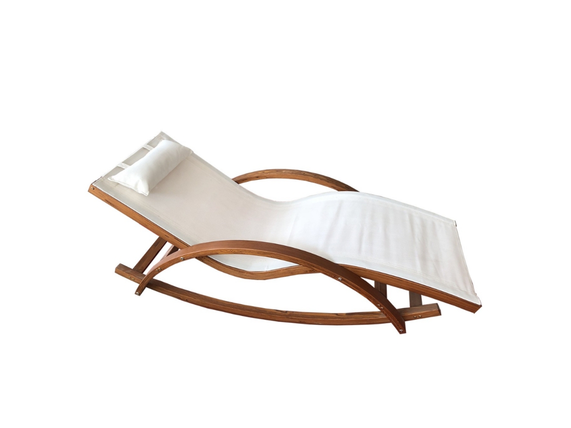 Espreguiçadeira CONCEPT U Alcoba (Bege - Madeira - 167x71x71 cm)