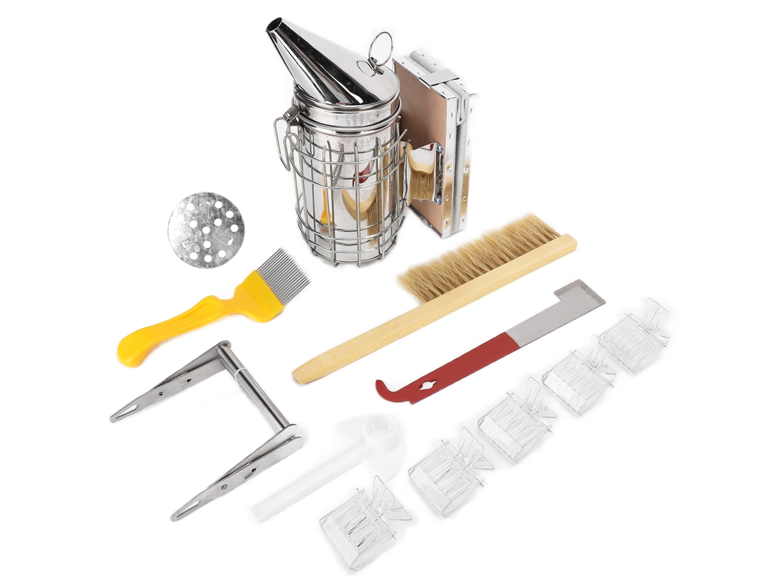 Kit de Apicultura 11 Peças com Fumegador e Ferramentas S/MARCA