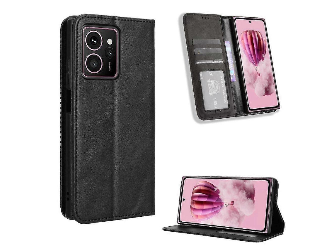 Capa De Celular De Couro Com Textura Retrô E Fivela Magnética