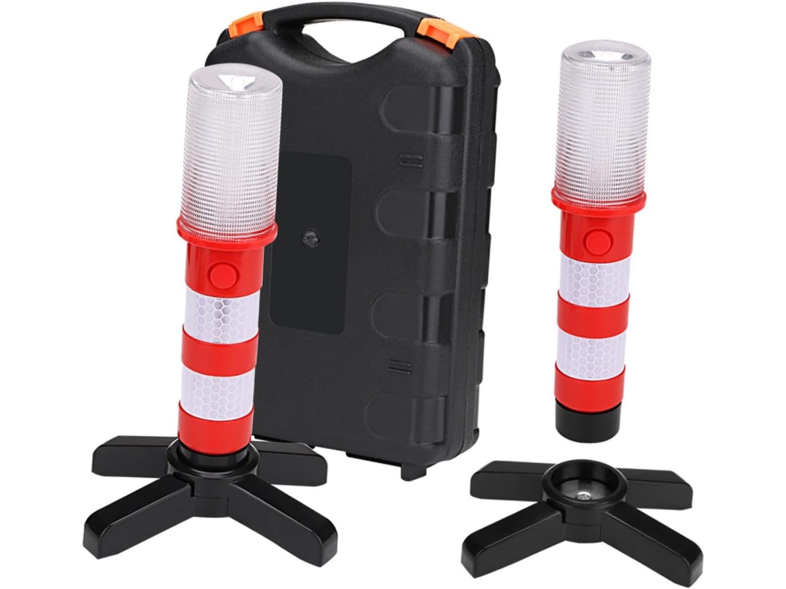 Luz Estroboscópica Para Controle De Tráfego, Feita De Abs E Pc, Led Vermelho De Segurança, Superbrilhante, Suporte