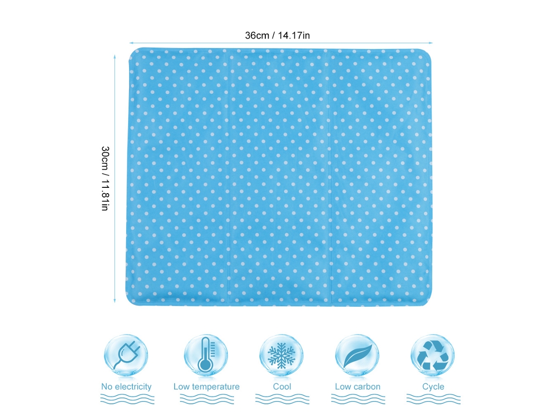 Smoothie Ice Mat, Pet Cooling Mat (multi-functional, Blue Dot Cooling) Eoocoo