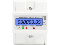 Medidor De Energia Trifásico, Ecrã Lcd, Digital, Retroiluminado, Caixa Abs Ignífuga