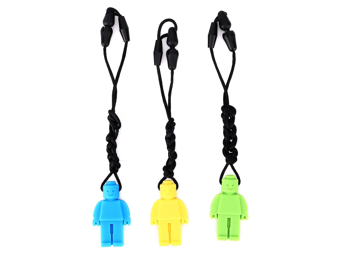 Mali colar para Mastigar Silicone Sensorial Autismo Dentição Azul Verde Amarelo