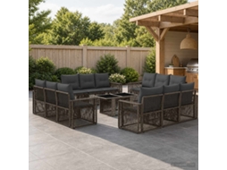 Vidaxl Conjunto De Sofá De Jardim 13 Unid. Cinza E Cinza Escuro