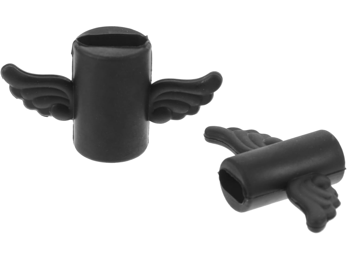 Protetores De Cabo Usb De Silicone Para Smartphones, Design De Asa De Desenho Animado, Pretos, 2 Peças, Anti Quebra, Uso Diário Gokoco