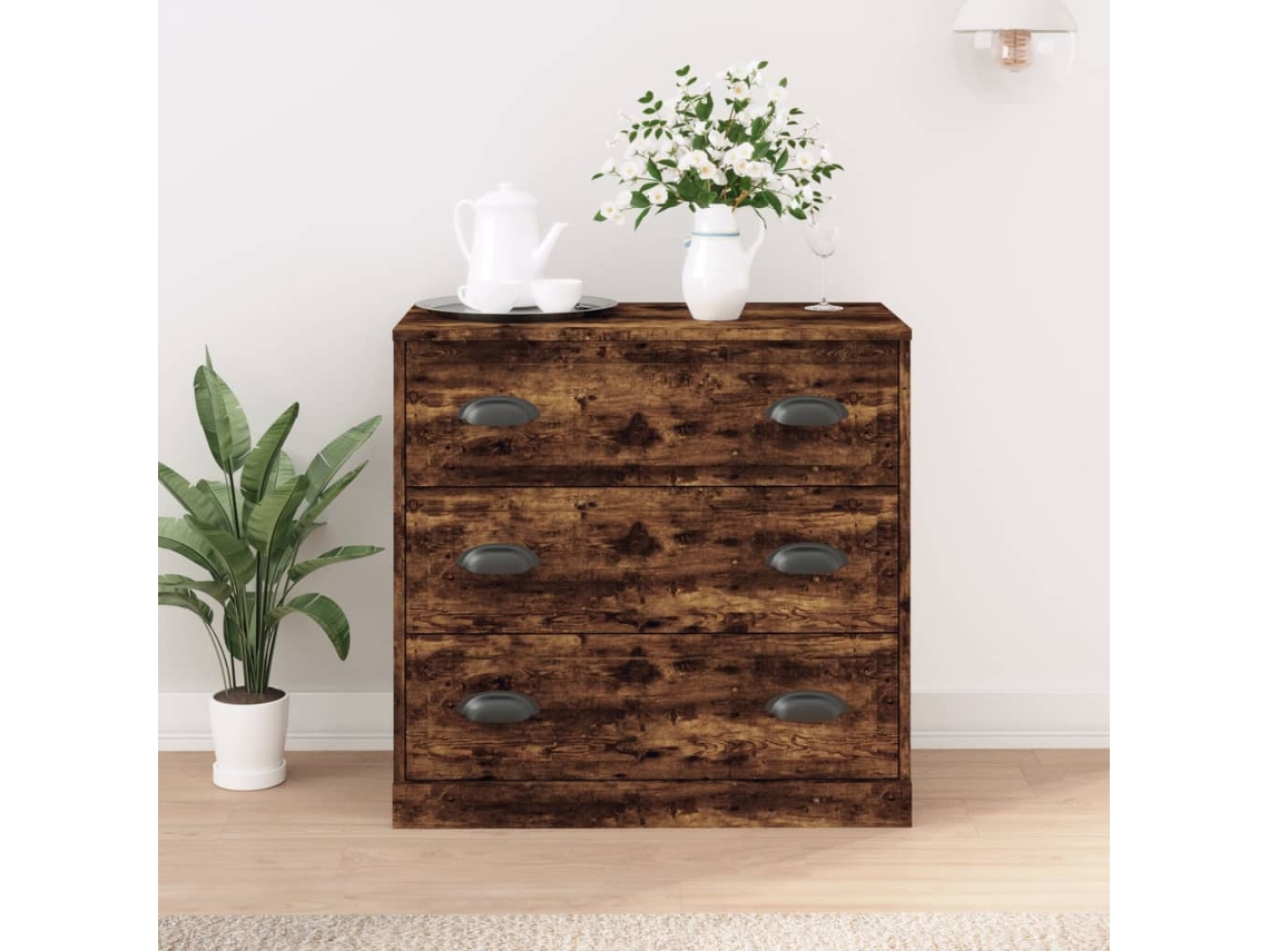 Aparador | Armário Buffet 70x35,5x67,5 Cm Derivados De Madeira Carvalho Fumado