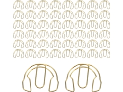 50 clipes de papel de metal dourado no formato Fone Ouvido