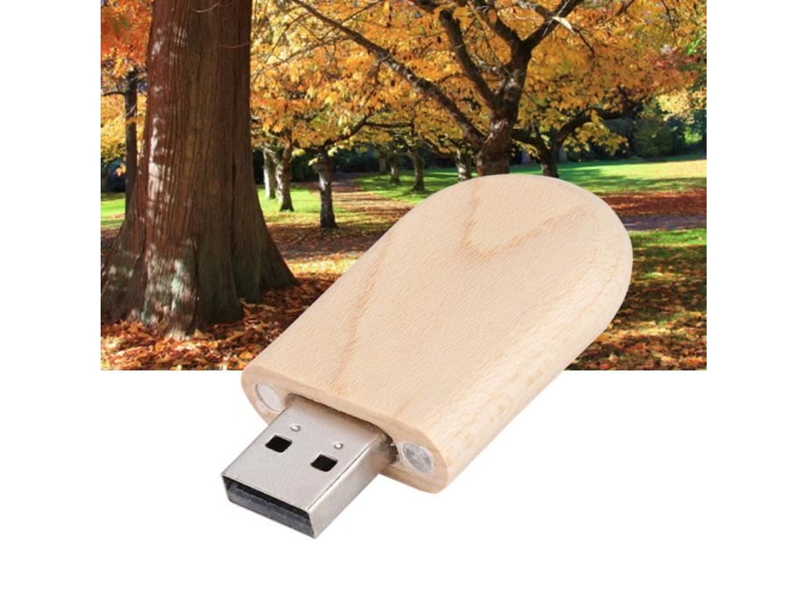 HURRISE Usb 3.0 Memory Oval Maple Wood Shell Usb 3.0 Flash Memory Drive Storage Stick com Disco