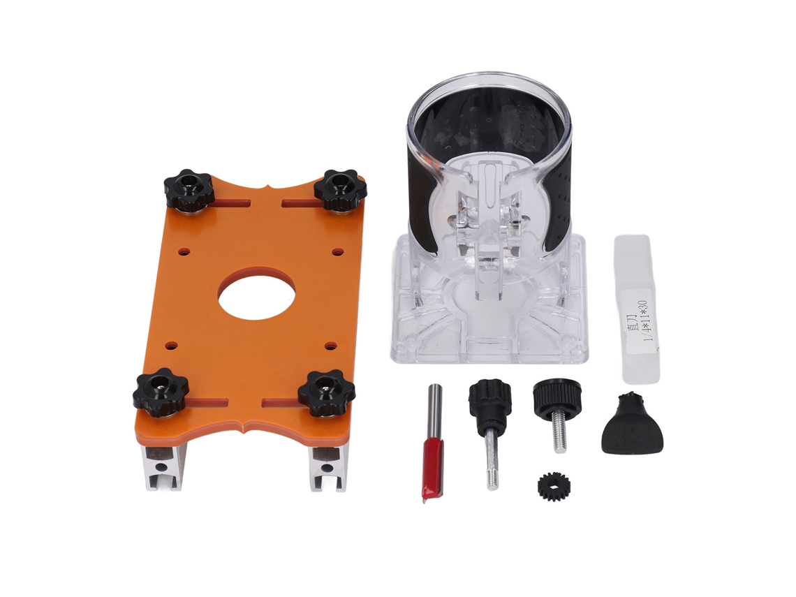 Base Para Roteador De Carpintaria Com Tampa Transparente, Suporte Com Ranura, Ajuste 6‑56mm, Kit De Fixação Para Trimmer De Madeira