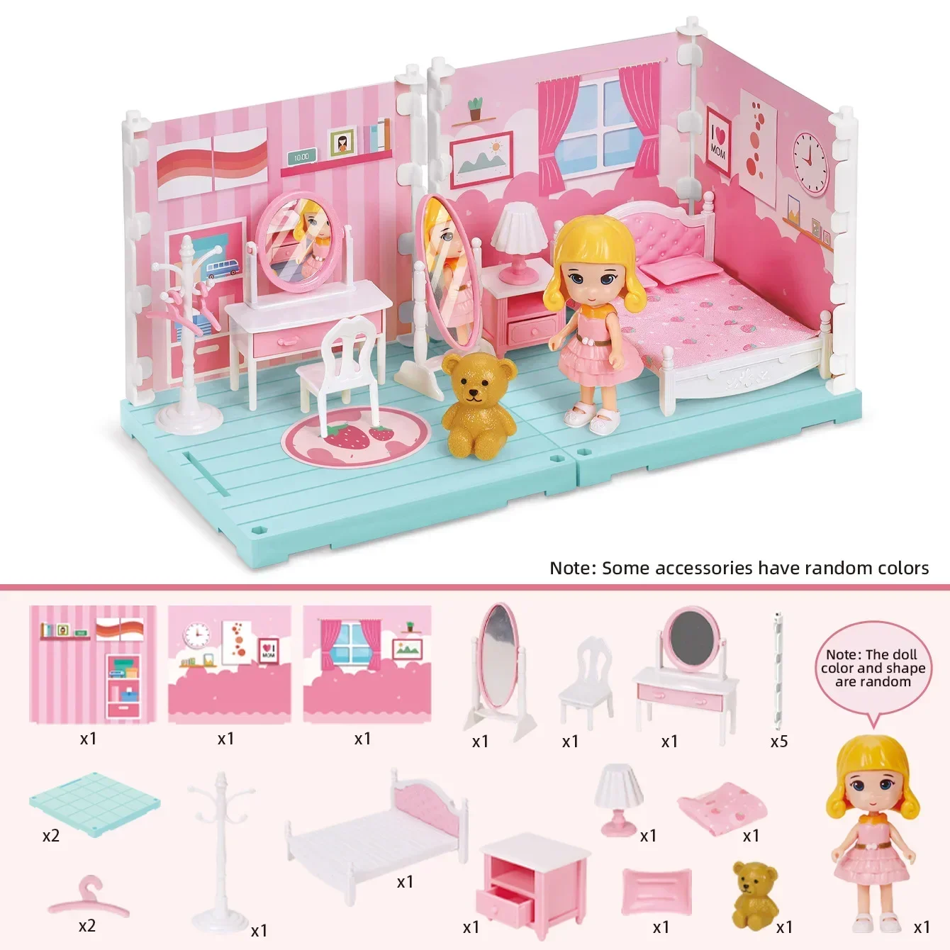 Casa de Bonecas em Miniatura com Móveis Realistas, Brinquedos para Brincar de Faz de conta, Presentes para Crianças e Meninas. MDUG