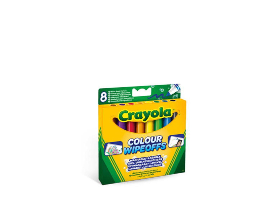 Caneta de Feltro CRAYOLA Preto Azul Castanho Verde Laranja Rosa Vermelho Amarelo 8 Unidades