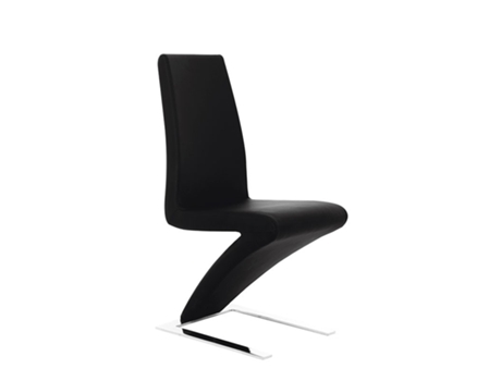Conjunto de 2 Cadeiras de Jantar Ecopele Silva MOMMA HOME (Preto - Polipele -46x69x99 cm)