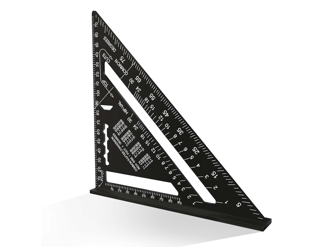 Régua Triangular De Alumínio Para Cantos Carpinteiro 180 Mm