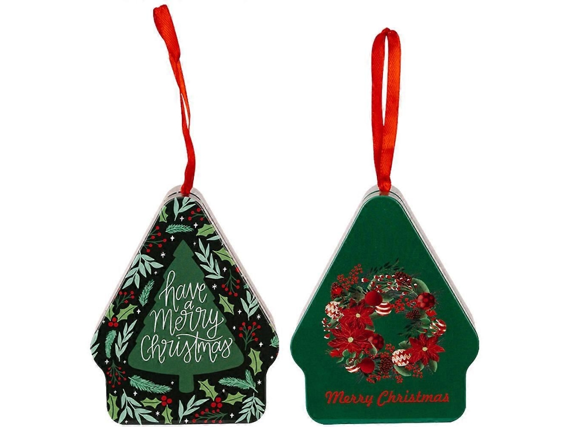 2 Caixas De Lata Com Tema De Natal Para Biscoitos E Doces