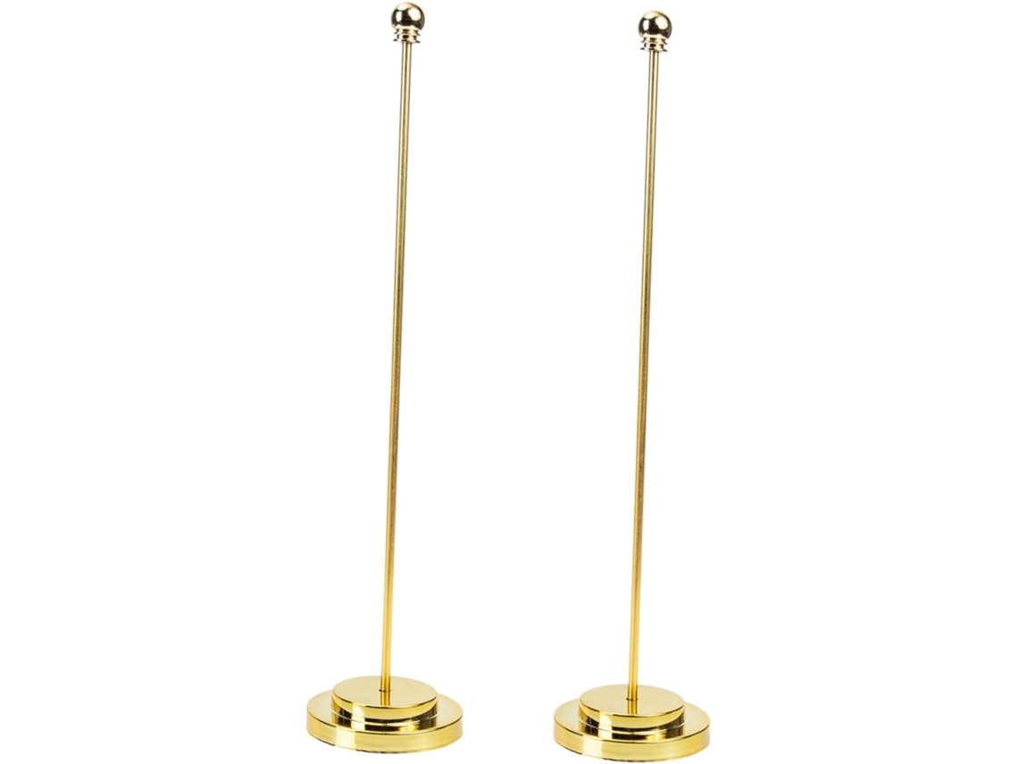 Suportes de Mesa de Metal para Bandeiras, em Duas Peças. Pequenos, Estáveis e Compactos, Ideais para Mesas, Salas de CHABERLU