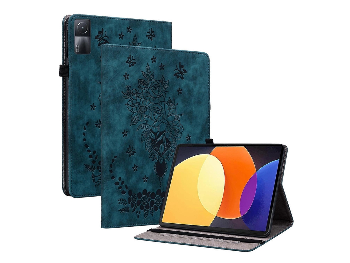 Capa de couro para tablet Webake com estampa de borboleta rosa