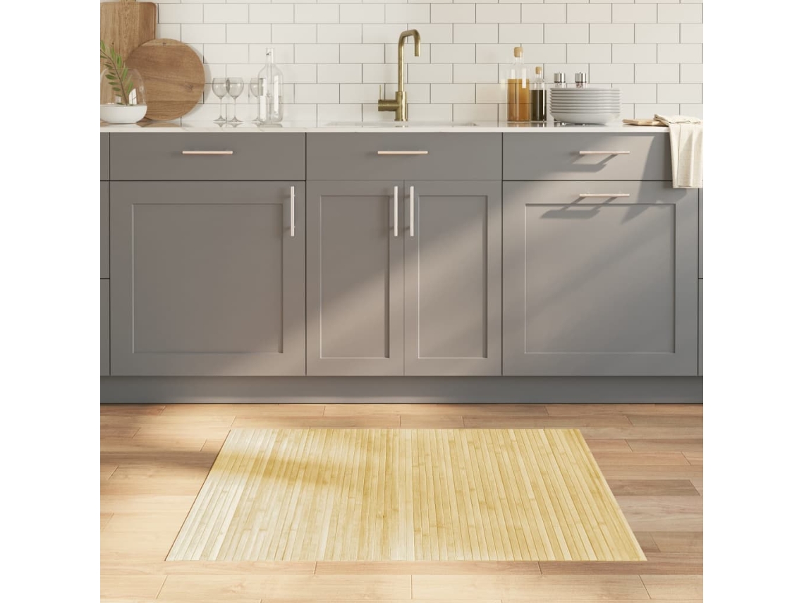 Vidaxl Tapete Retangular 80x100 Cm Bambu Cor Natural Clara